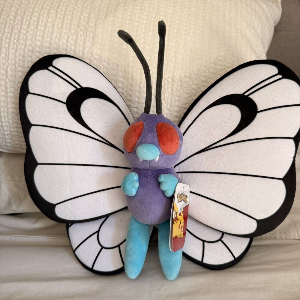 Pokemon Butterfree Plush Doll Butterfly Toy Jazwares Game Plush NWT